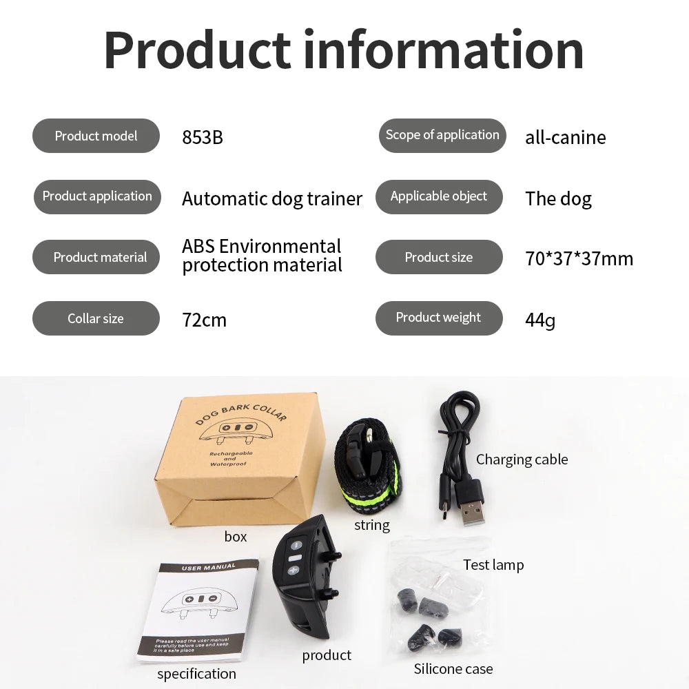Anti-Barking Collar Automatic USB Rechargeable