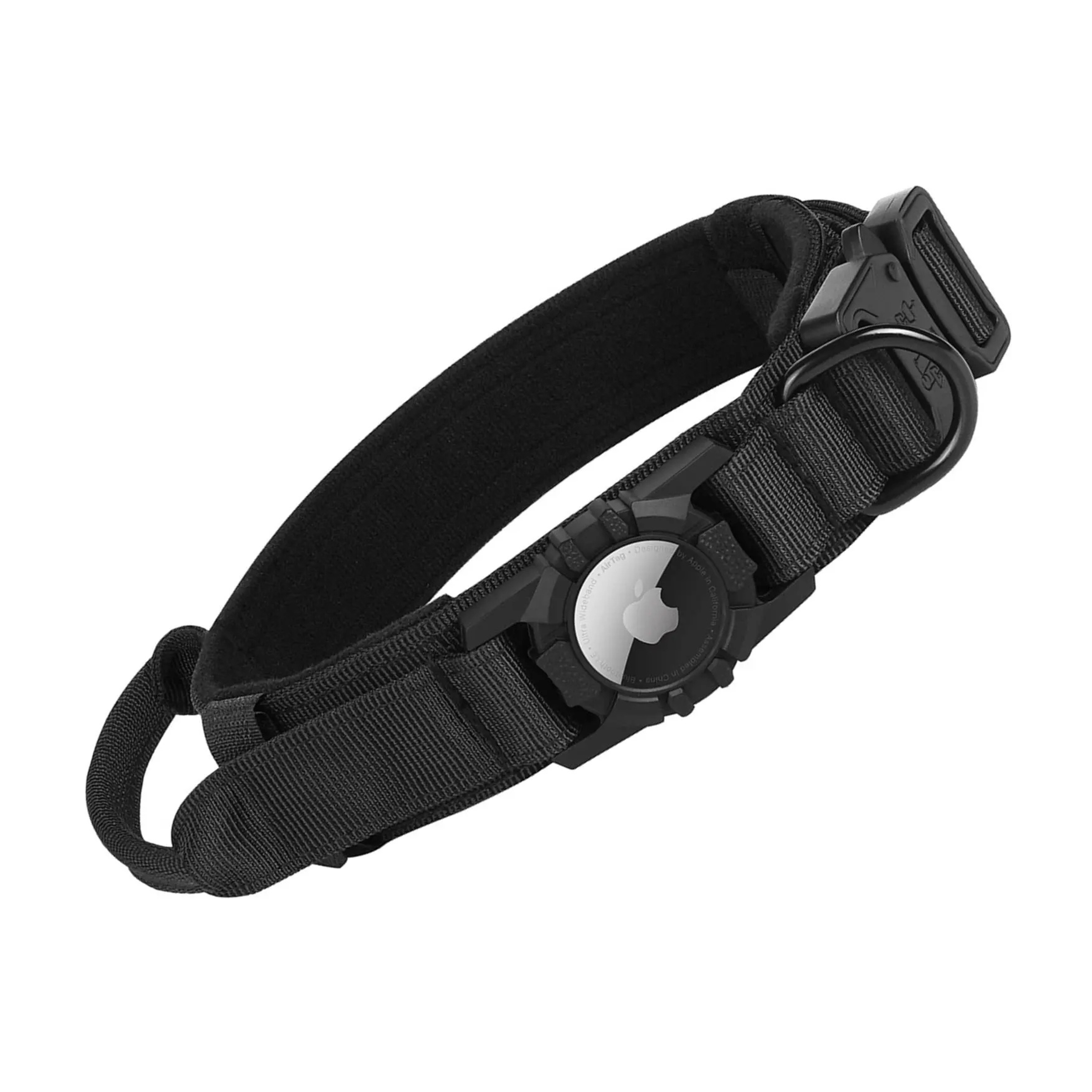 AirTag Holder Dog Collar with Optional Bungee Leash