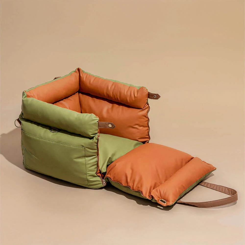 Luxury Faux Leather Pet Car Seat