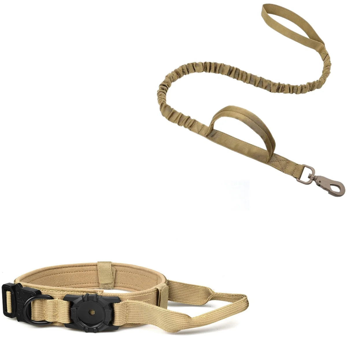 AirTag Holder Dog Collar with Optional Bungee Leash