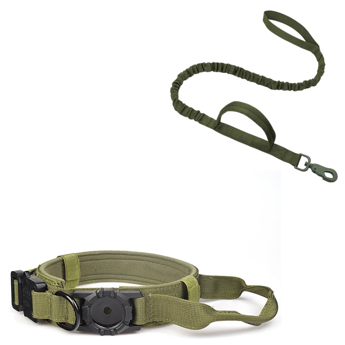 AirTag Holder Dog Collar with Optional Bungee Leash