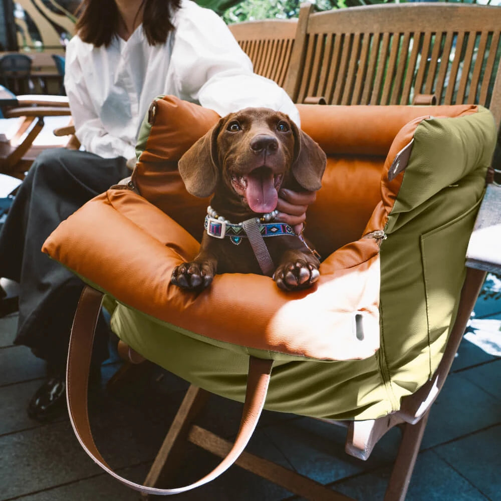 Luxury Faux Leather Pet Car Seat